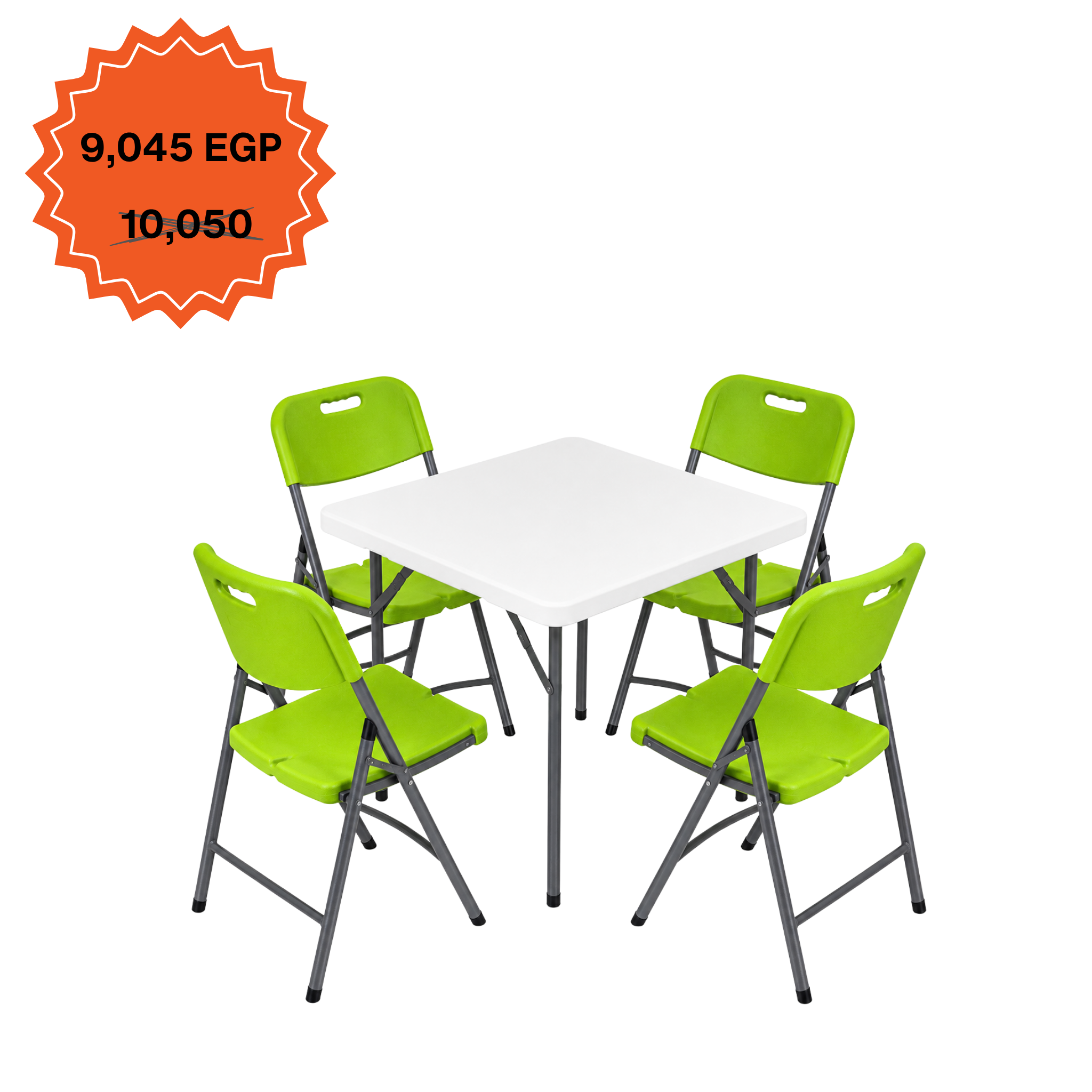 Square Table 88cm Set "Table and 4 Folding Chairs"