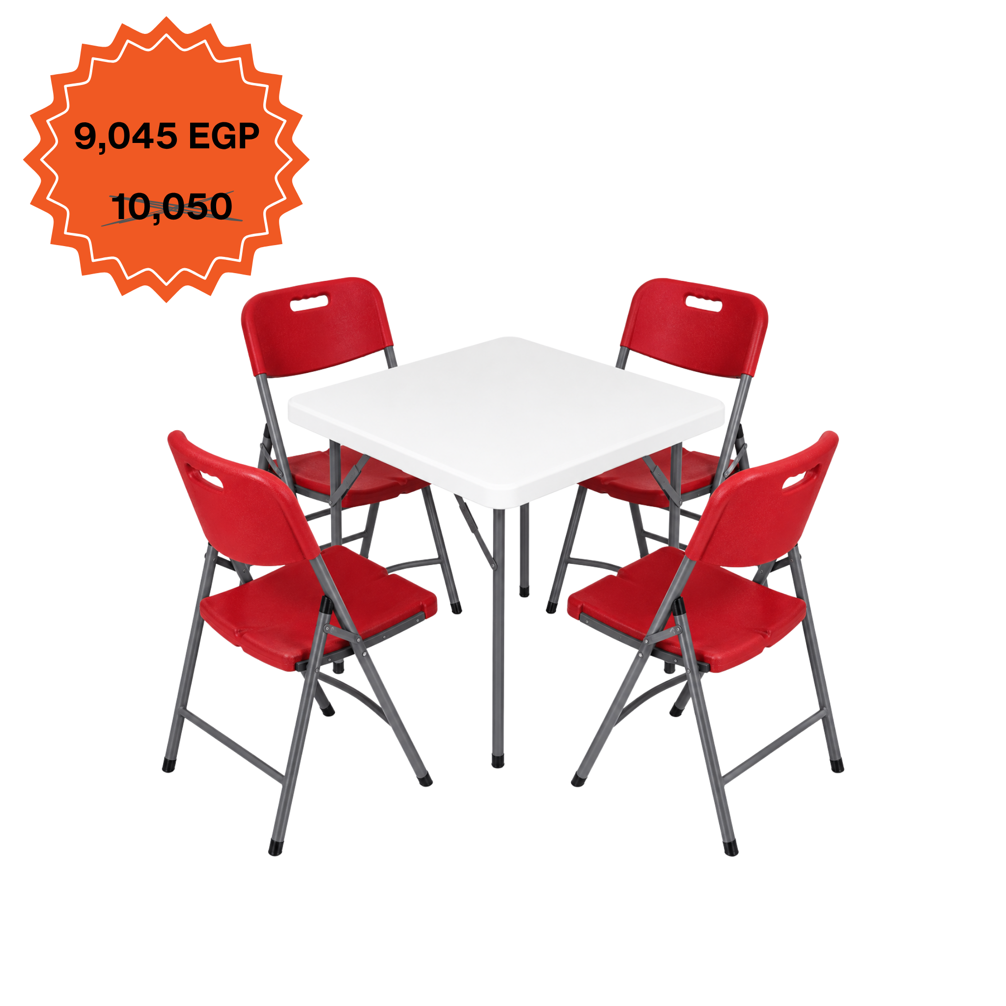 Square Table 88cm Set "Table and 4 Folding Chairs"