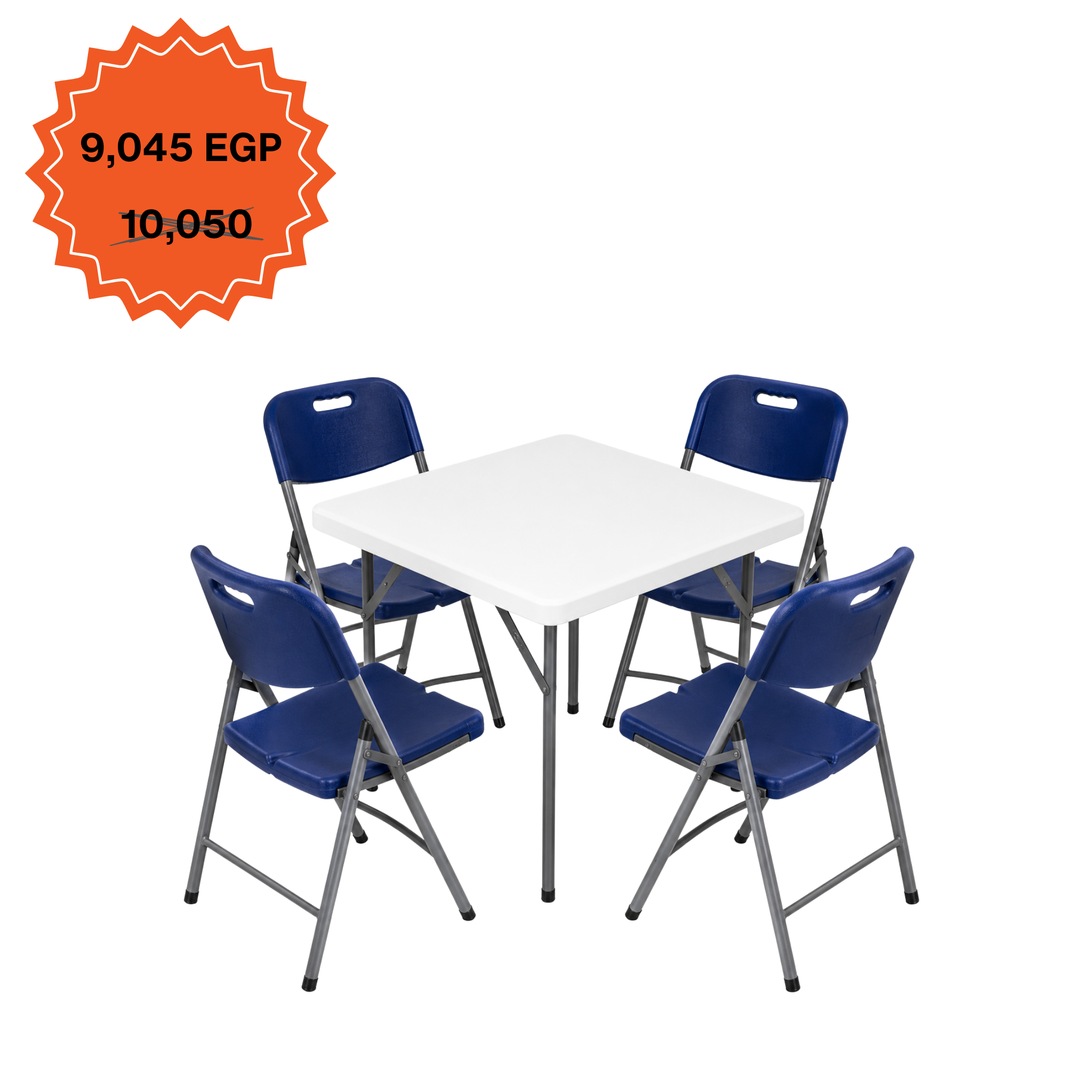 Square Table 88cm Set "Table and 4 Folding Chairs"