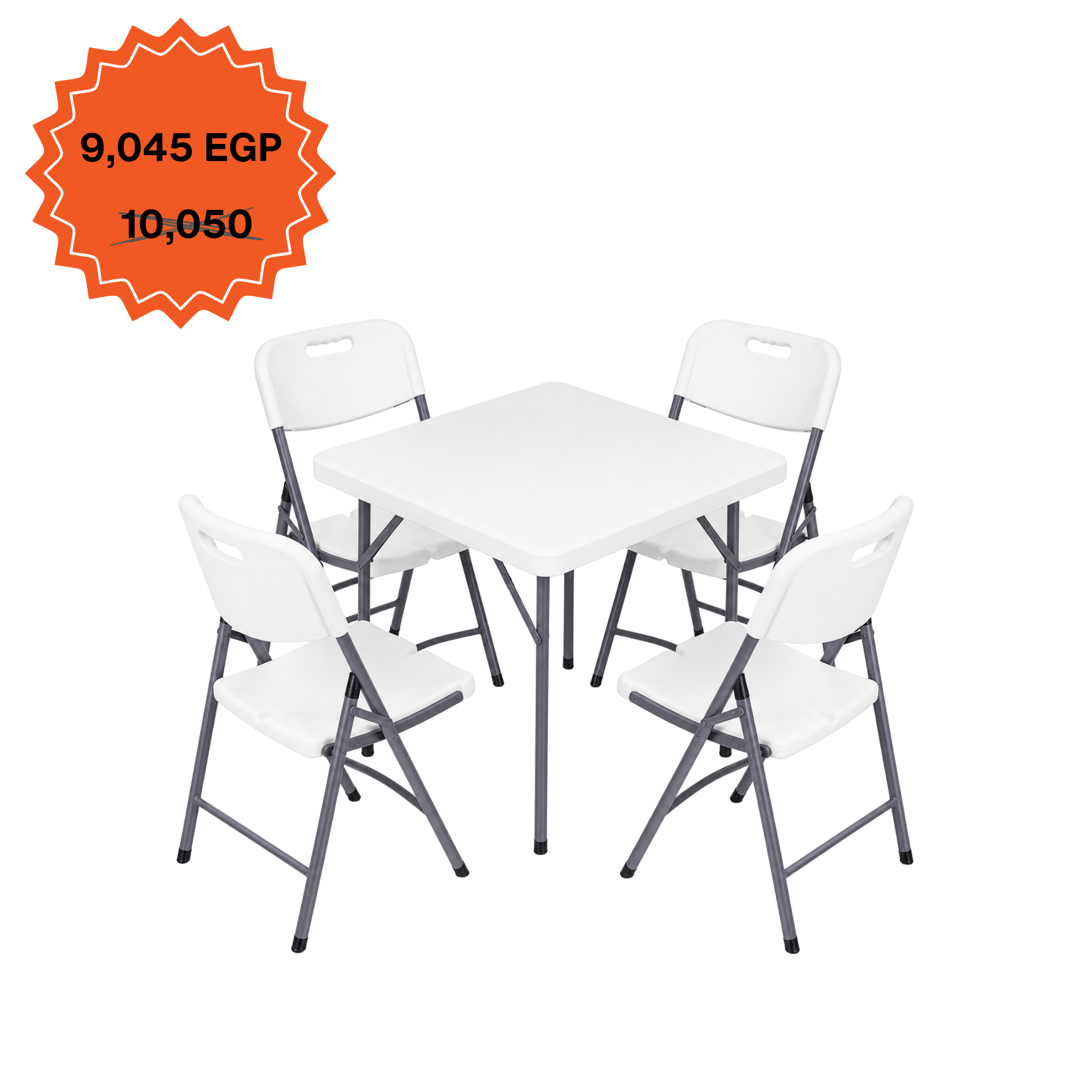 Square Table 88cm Set "Table and 4 Folding Chairs"