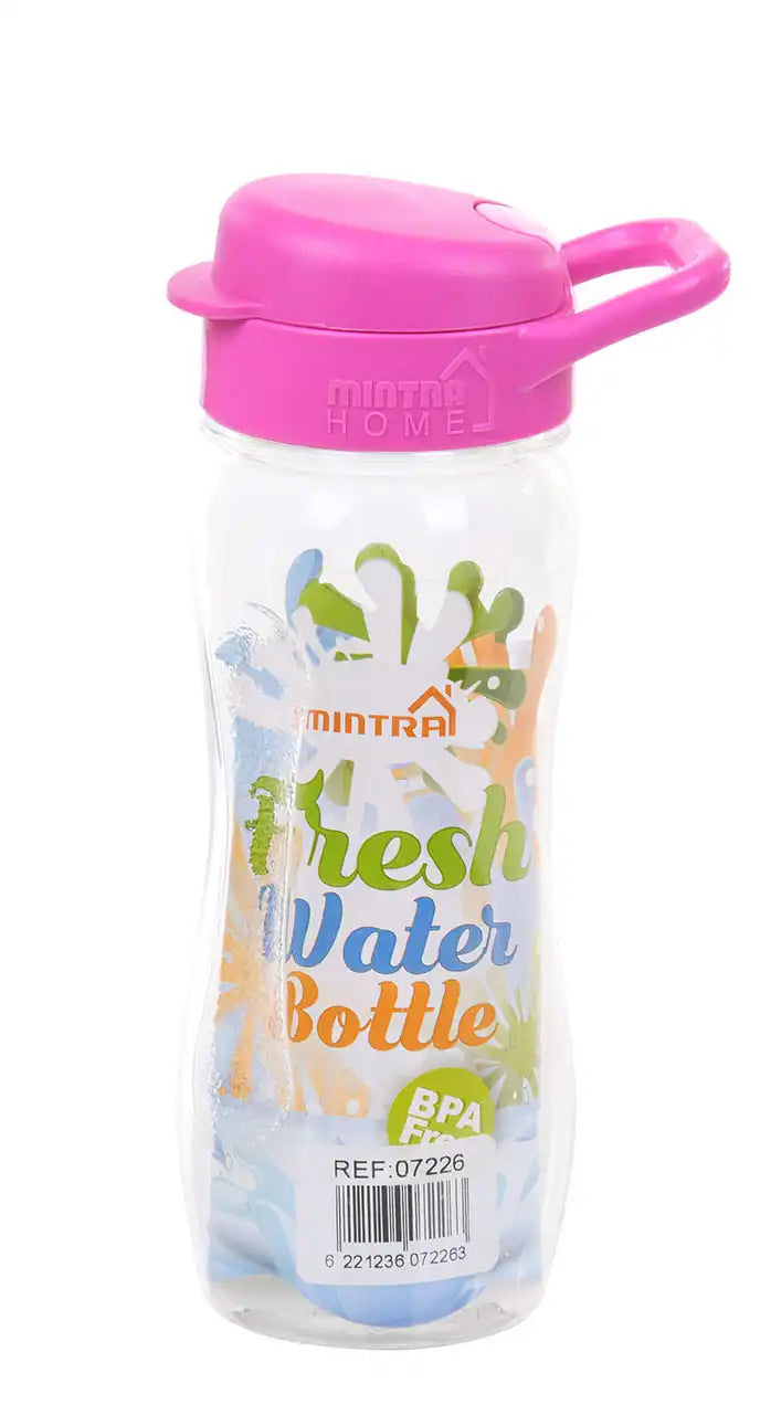 صورة منتج Mintra 500 ml Transparent Water Bottle - (Kids size) Neon Pink