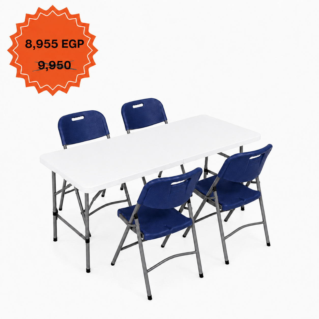 Rectangle Table 122cm Set "Table and 4 Folding Chairs"