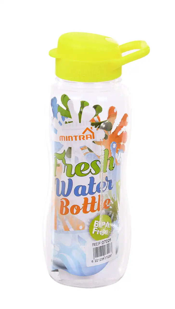 صورة منتج Mintra 1 L Transparent Water Bottle Neon Yellow