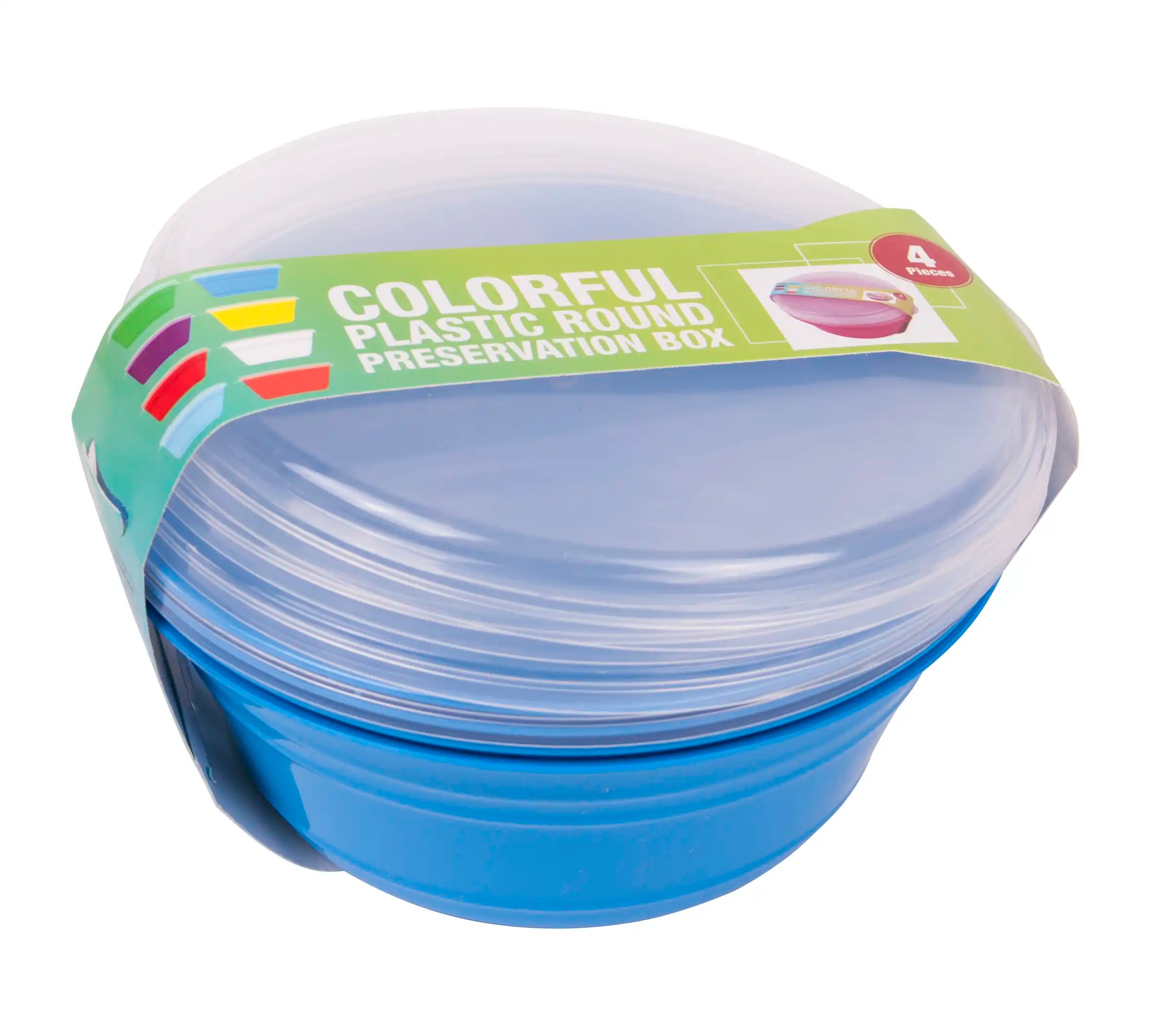 بولة حفظ الطعام دائري مع غطاء (عبوة من 4 قطع)