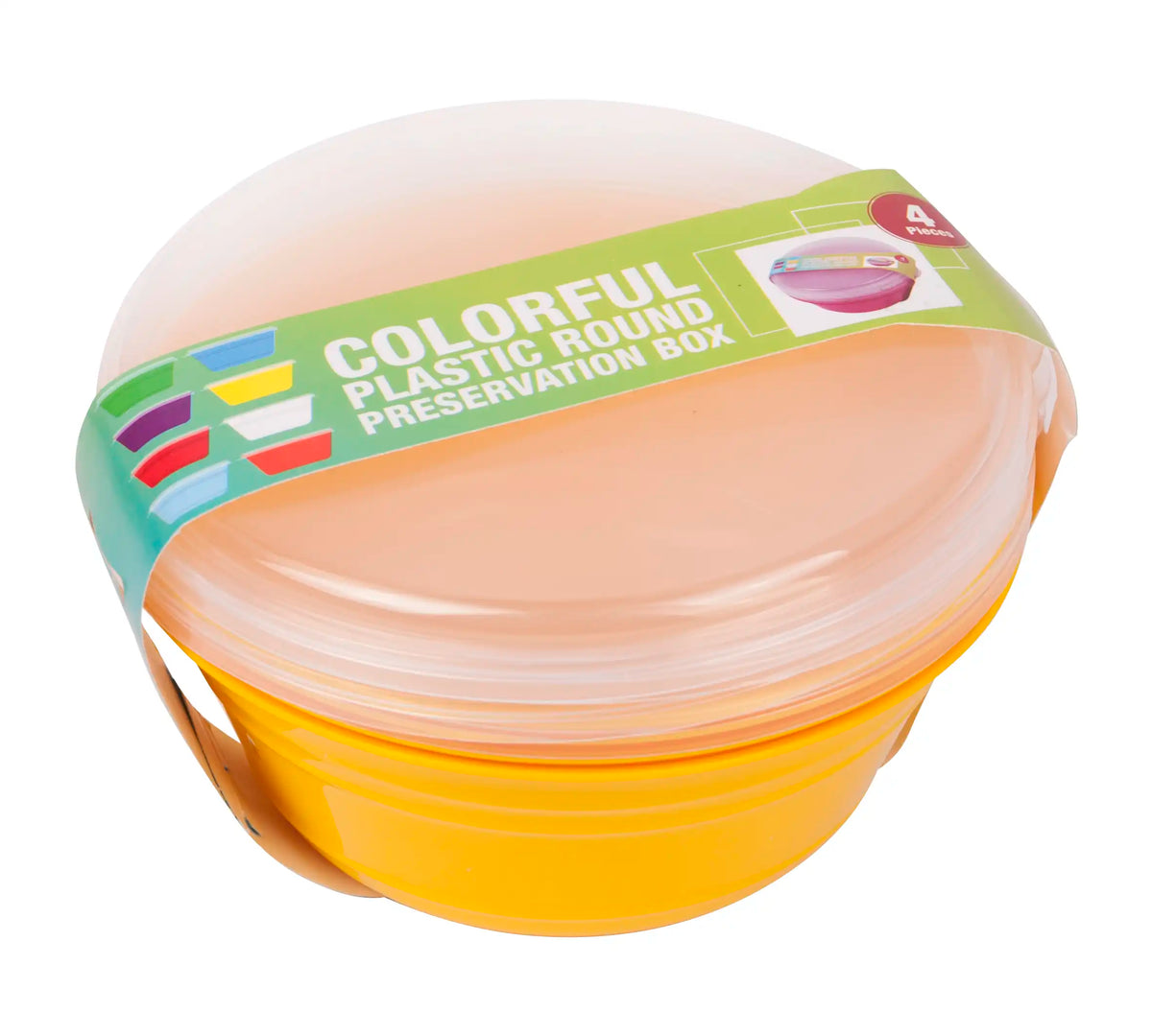 صورة منتج Mintra Round Preservation Bowl With Lid (pack of 4) Yellow