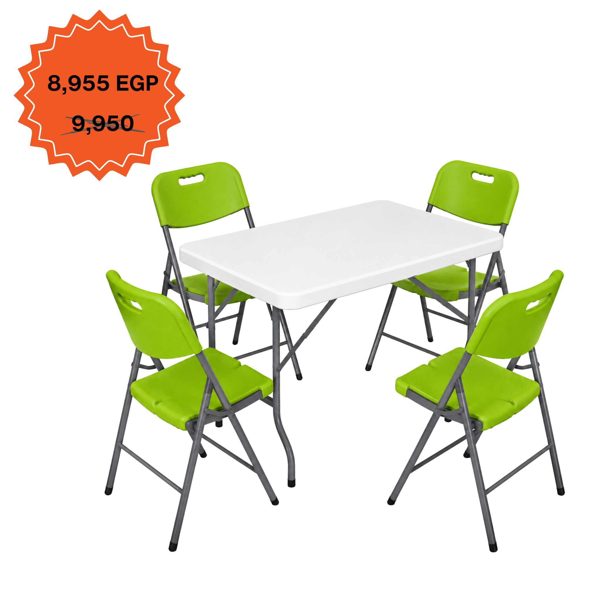 Rectangle Table 122cm Set "Table and 4 Folding Chairs"