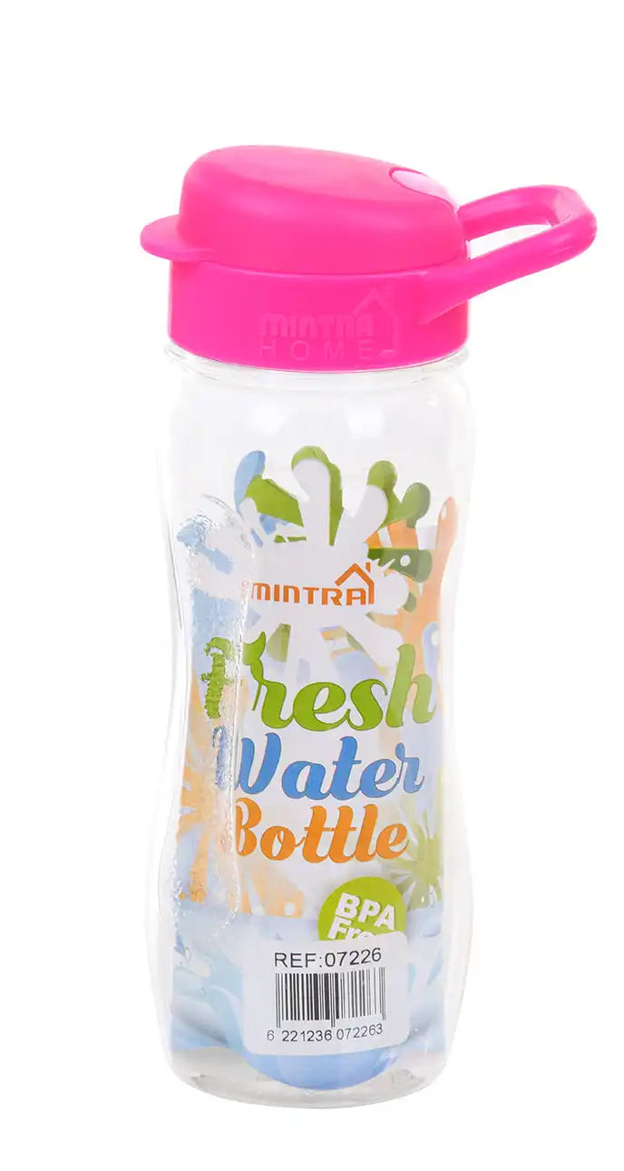 صورة منتج Mintra 500 ml Transparent Water Bottle - (Kids size) fuchsia