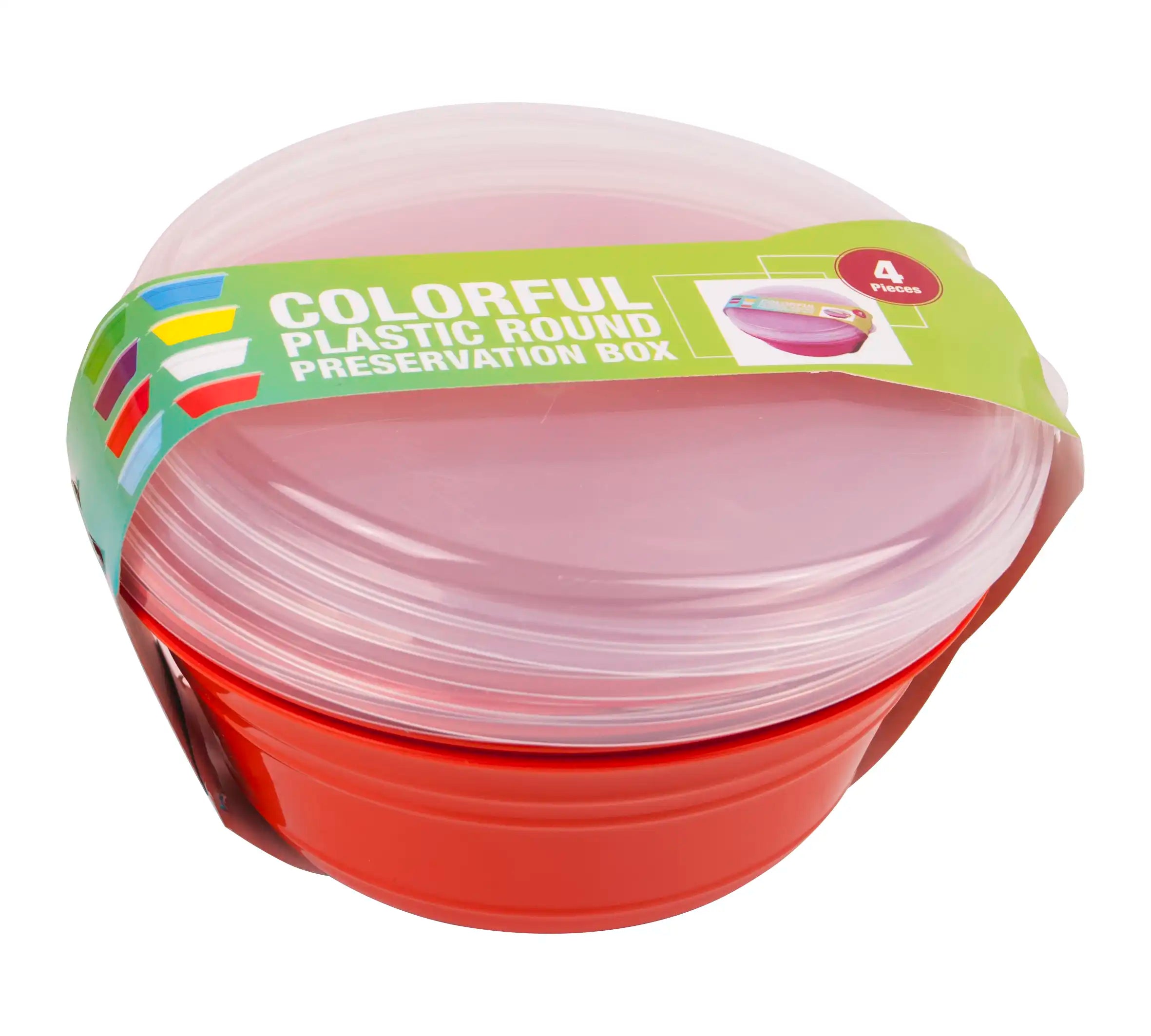 بولة حفظ الطعام دائري مع غطاء (عبوة من 4 قطع)