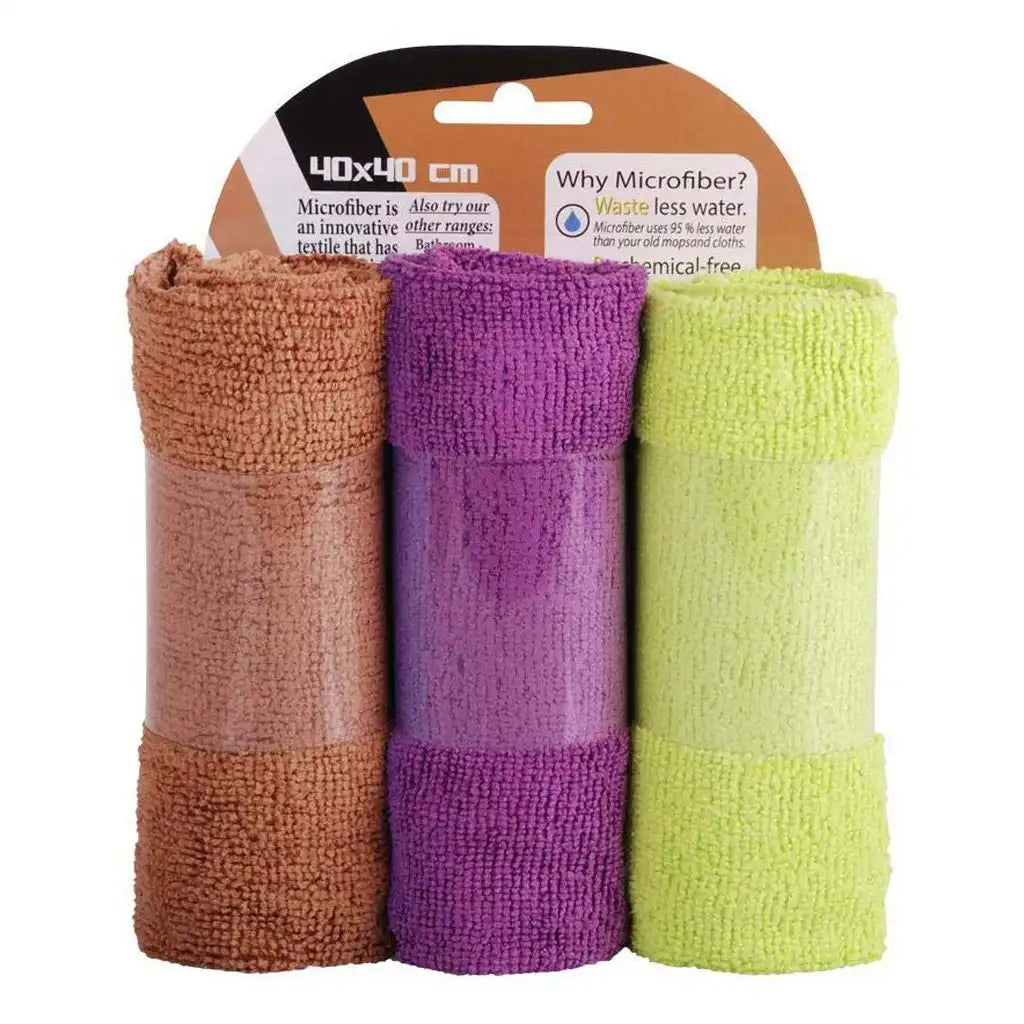 صورة منتج Mintra Pack of 3 Terry Microfiber Towel Brown-Purple-Green