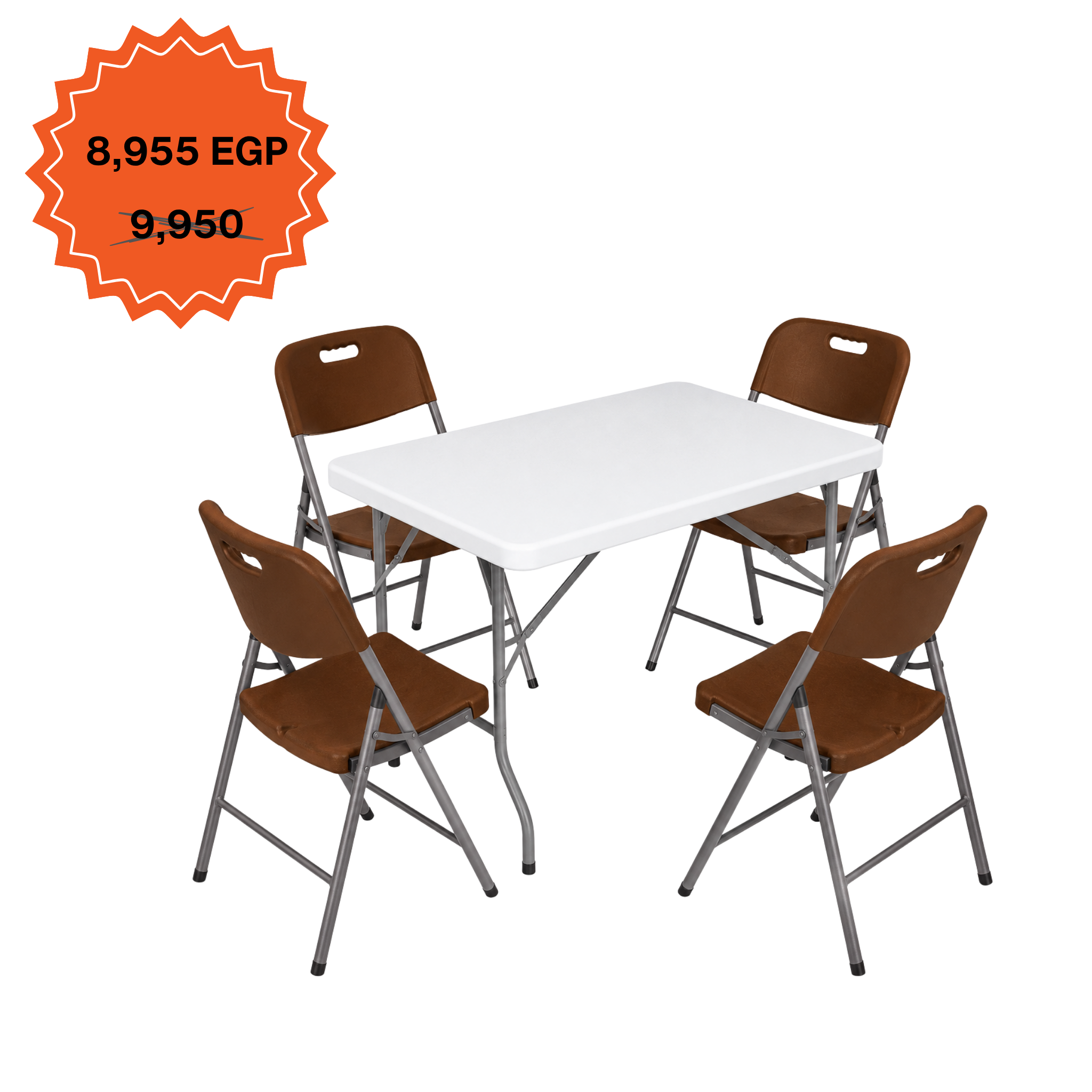 Rectangle Table 122cm Set "Table and 4 Folding Chairs"