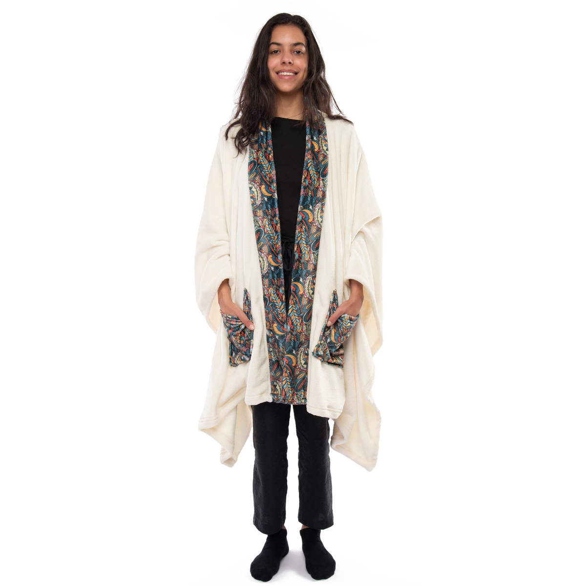 Shawl with Printed Pockets