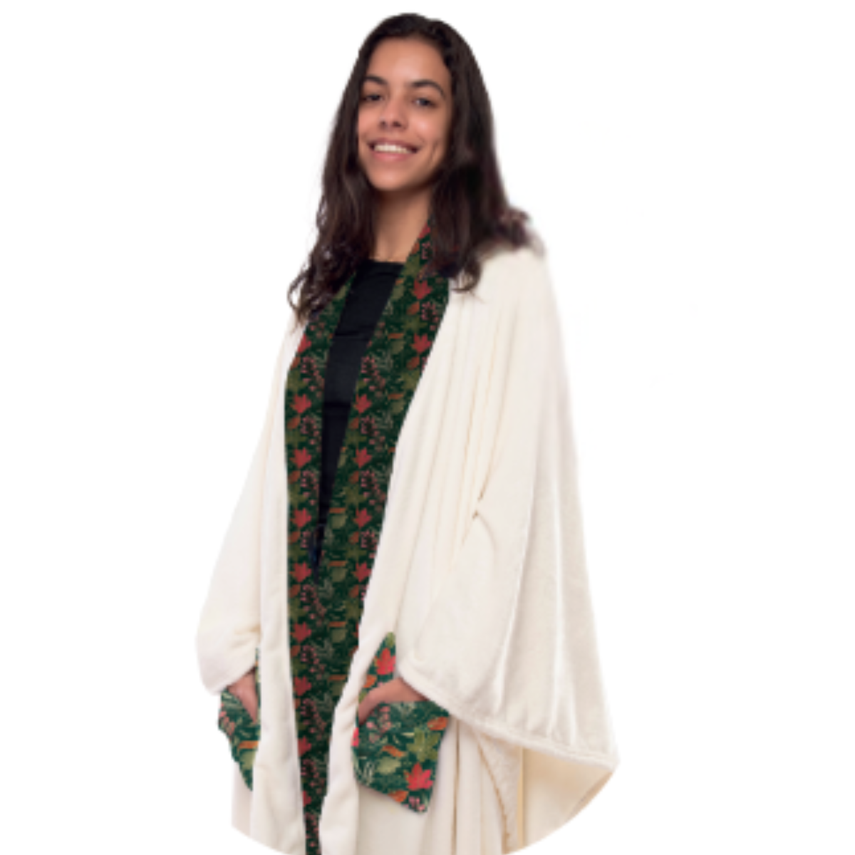 Shawl with Printed Pockets