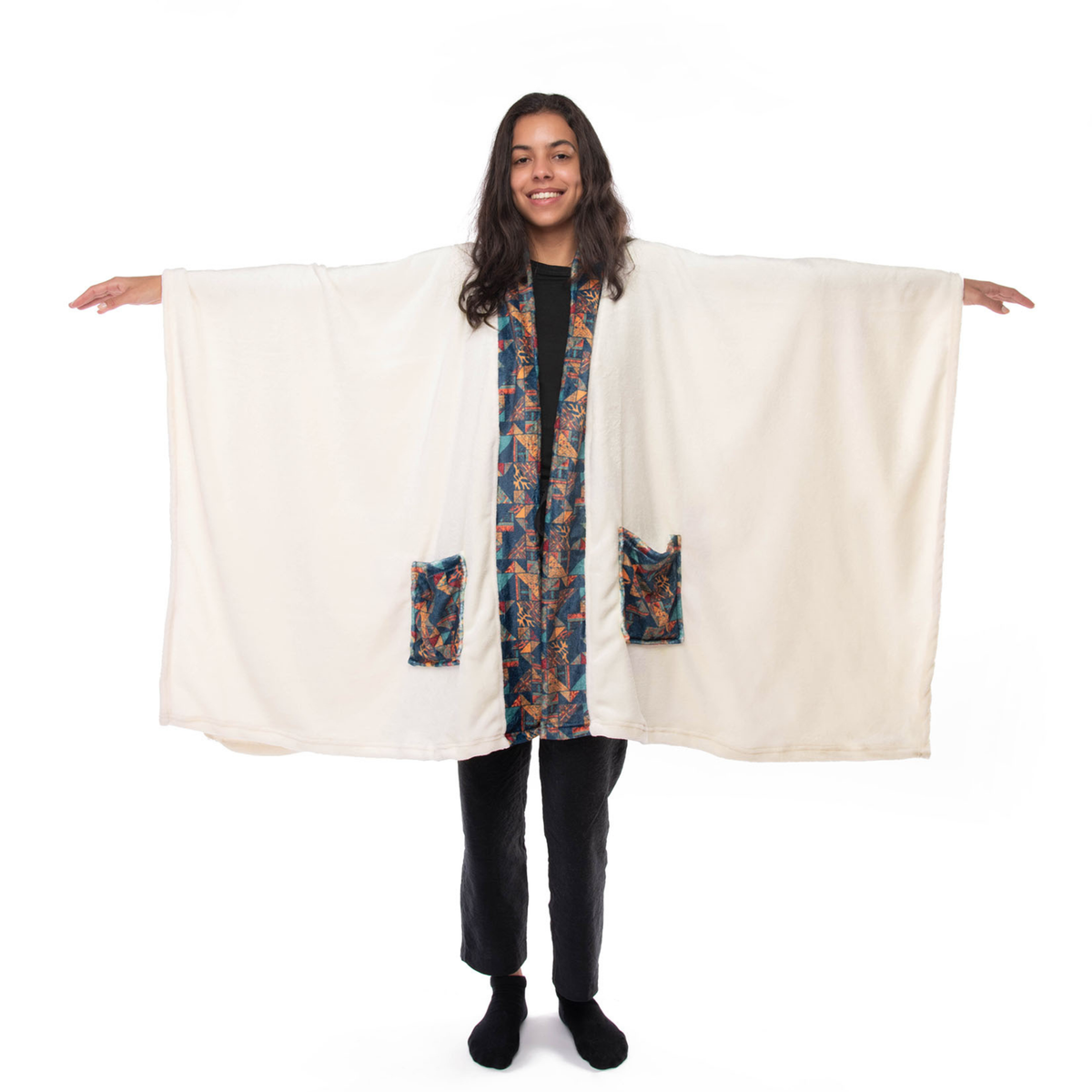 Shawl with Printed Pockets