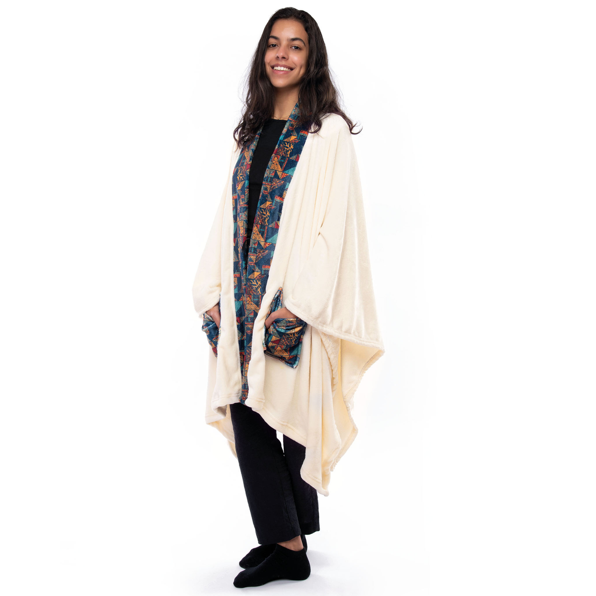 Shawl with Printed Pockets