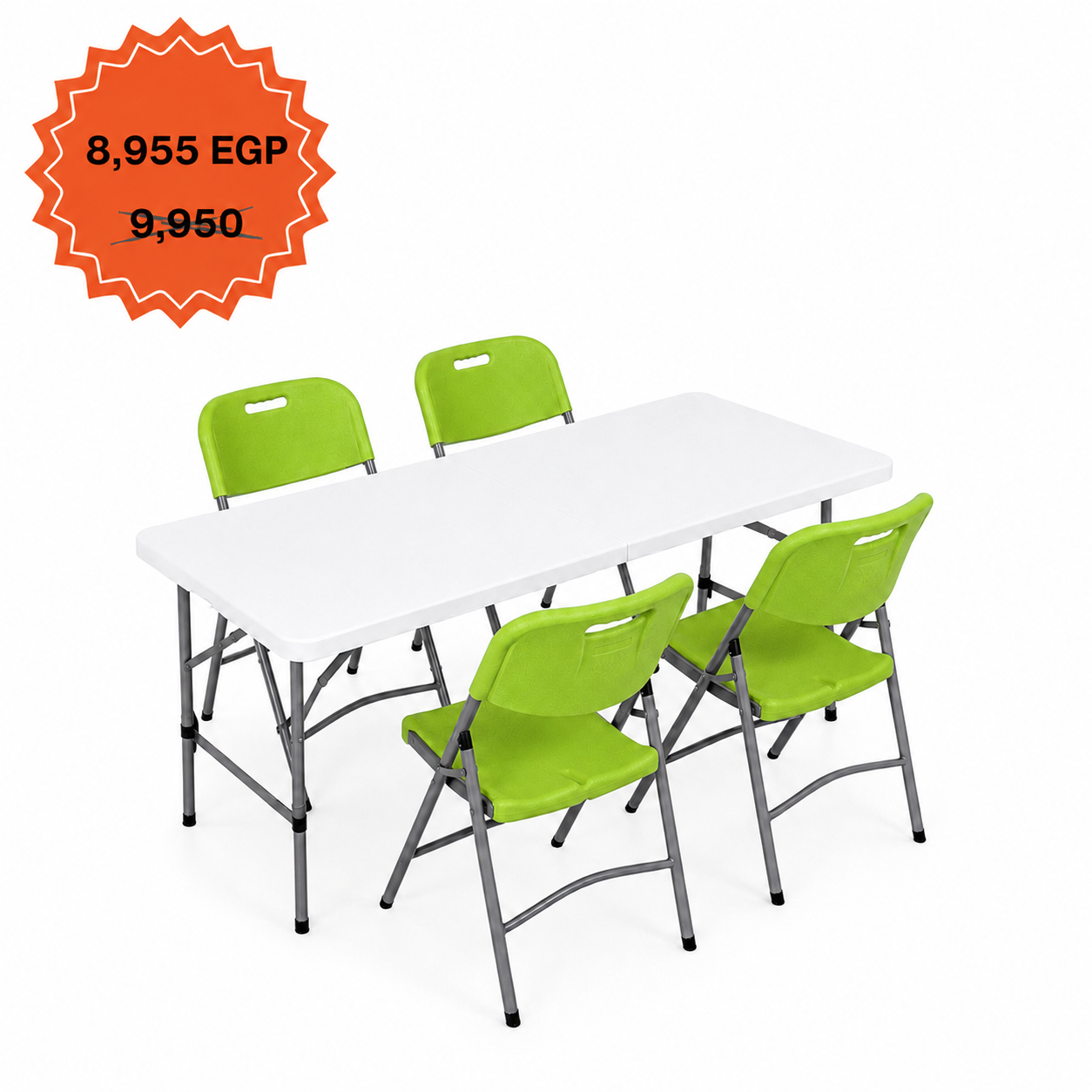 Rectangle Table 122cm Set "Table and 4 Folding Chairs"