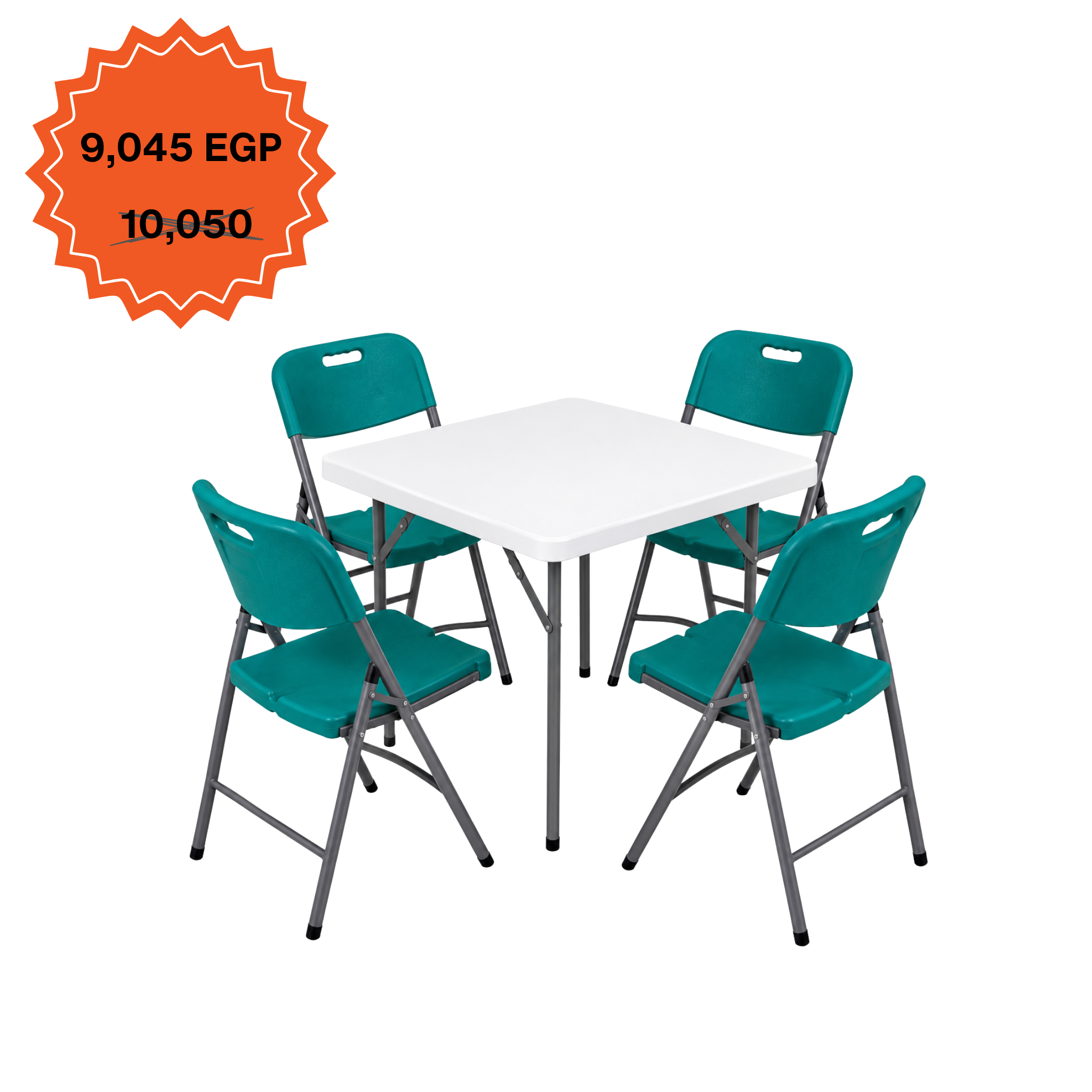 Square Table 88cm Set "Table and 4 Folding Chairs"