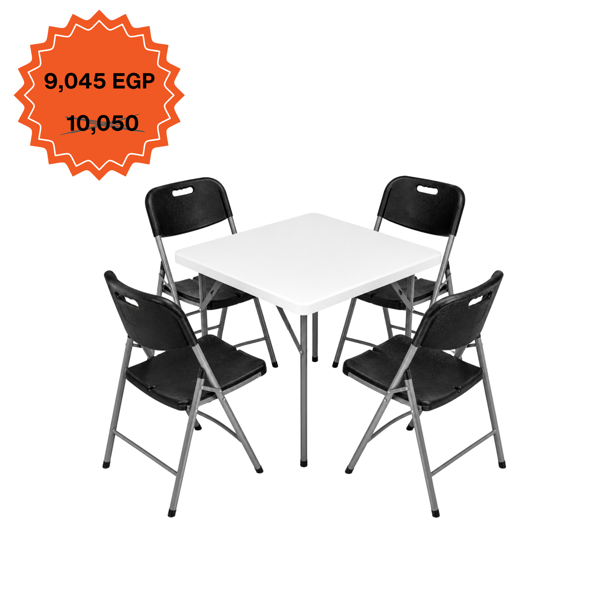 Square Table 88cm Set "Table and 4 Folding Chairs"