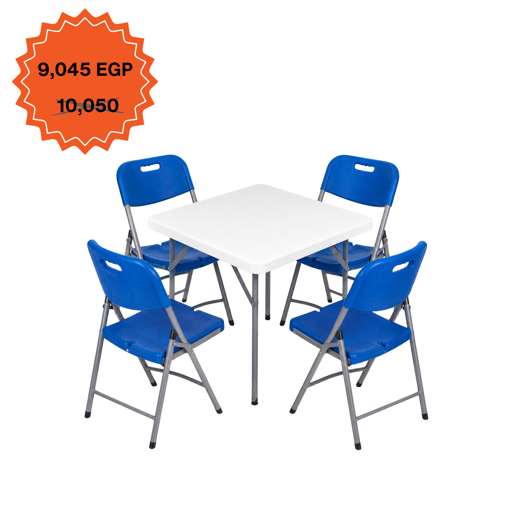 Square Table 88cm Set "Table and 4 Folding Chairs"
