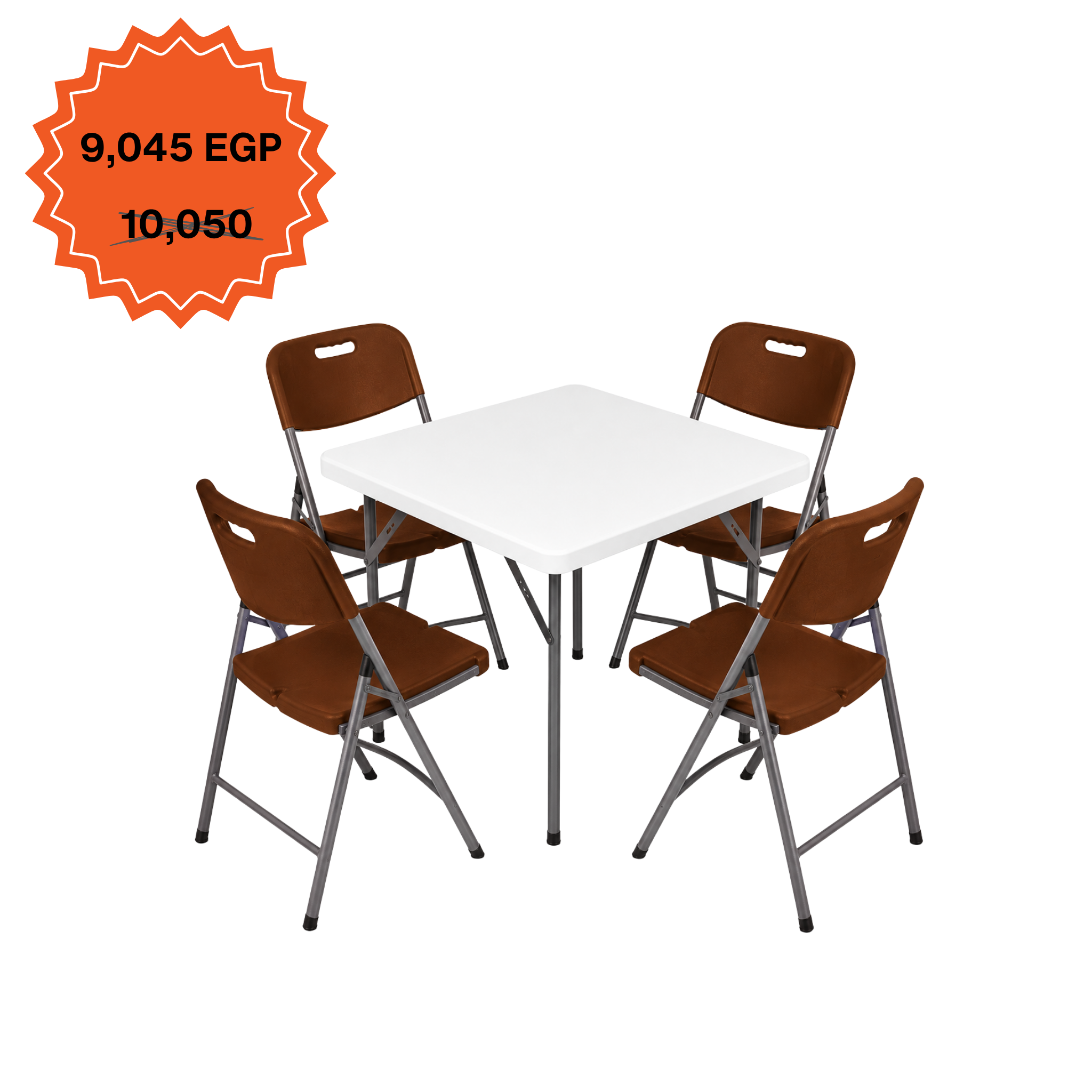 Square Table 88cm Set "Table and 4 Folding Chairs"