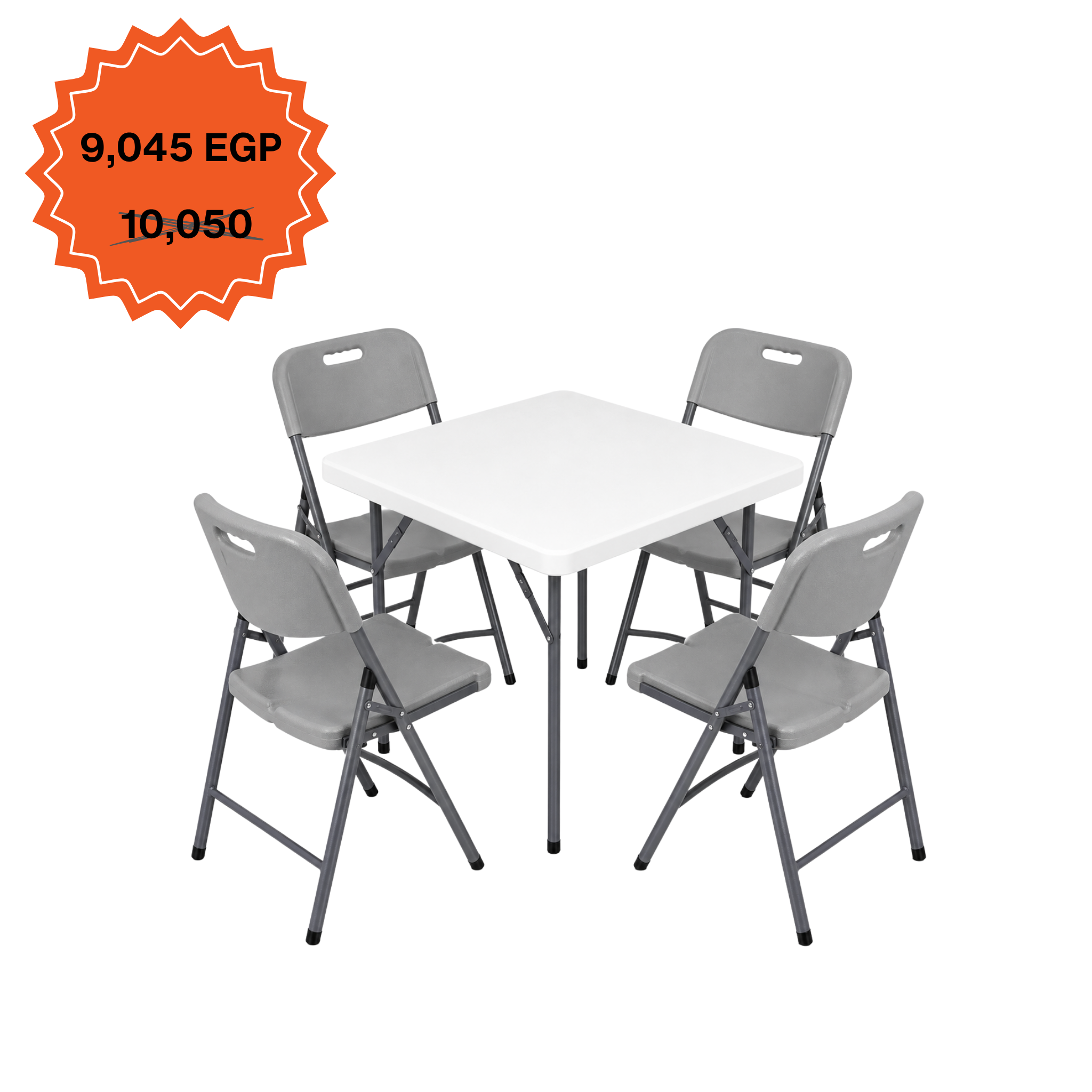 Square Table 88cm Set "Table and 4 Folding Chairs"