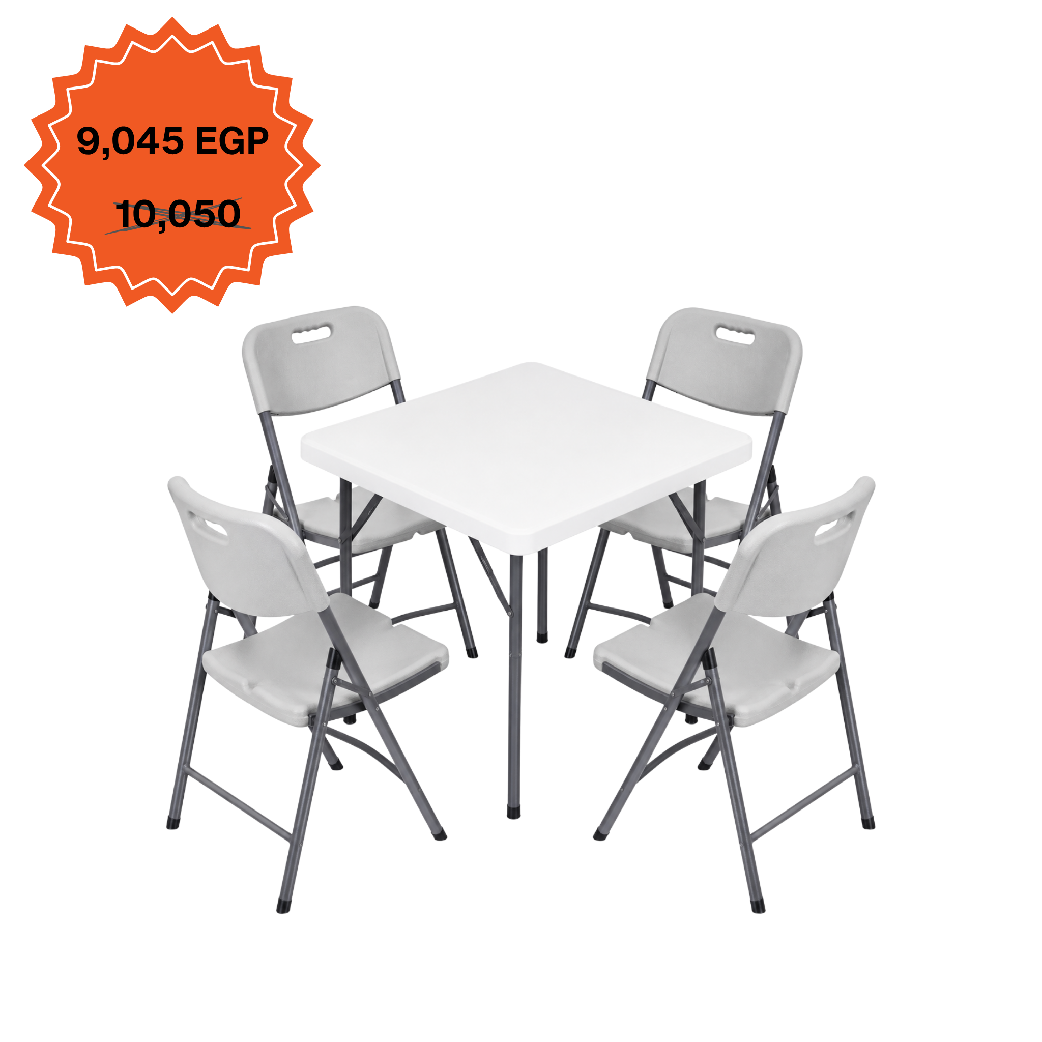 Square Table 88cm Set "Table and 4 Folding Chairs"