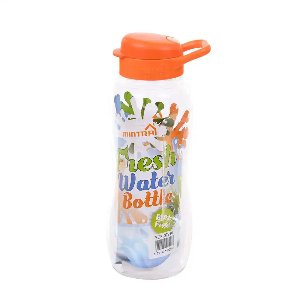 صورة منتج Mintra 650 ml Transparent Water Bottle Neon Orange