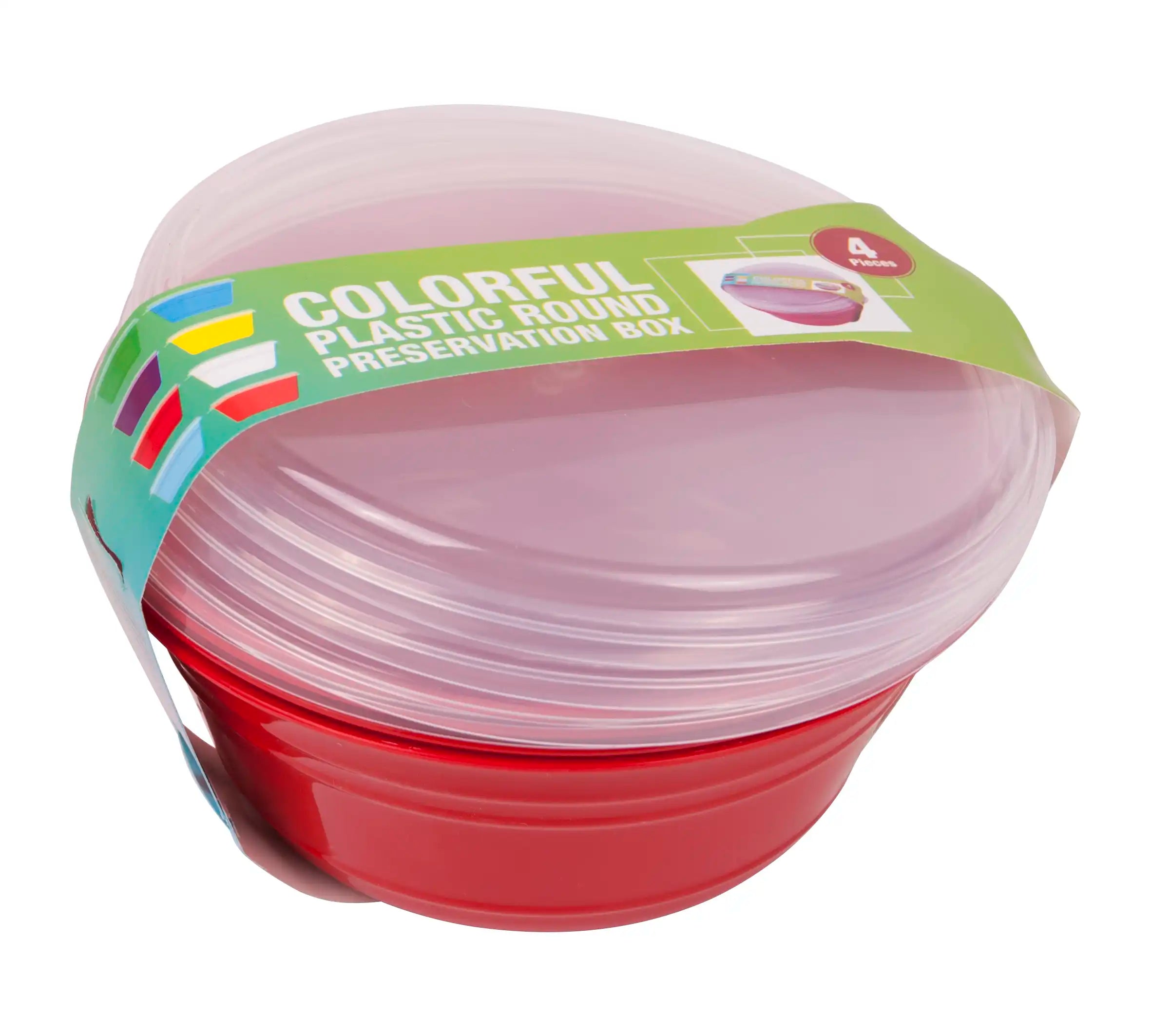 بولة حفظ الطعام دائري مع غطاء (عبوة من 4 قطع)