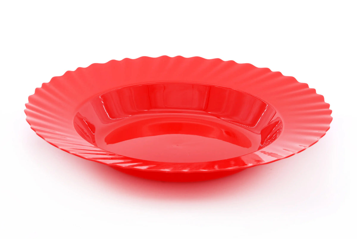 صورة منتج Mintra Curly Plastic Deep Plate ( 4 Pack ) Red