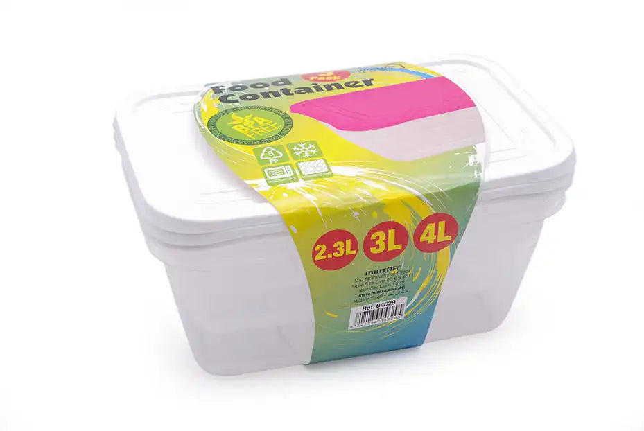 صورة منتج Mintra Fridge Storage Container 2.3 L -3 L -4 L (pack of 3) White