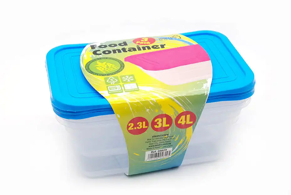 علبة تخزين الثلاجة 2.3 لتر -3 لتر -4 لتر (عبوة من 3 قطع)
