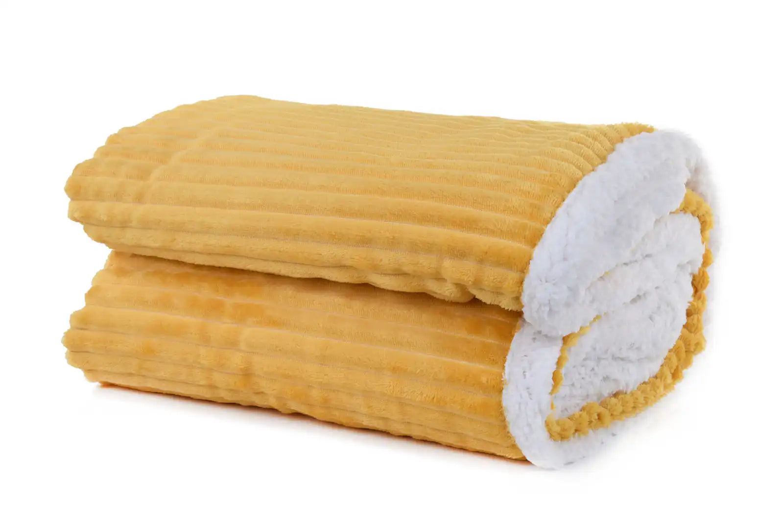 بطانية مخططة من المايكروفايبر/الشيربا مزدوجة الجوانب (180 × 220)