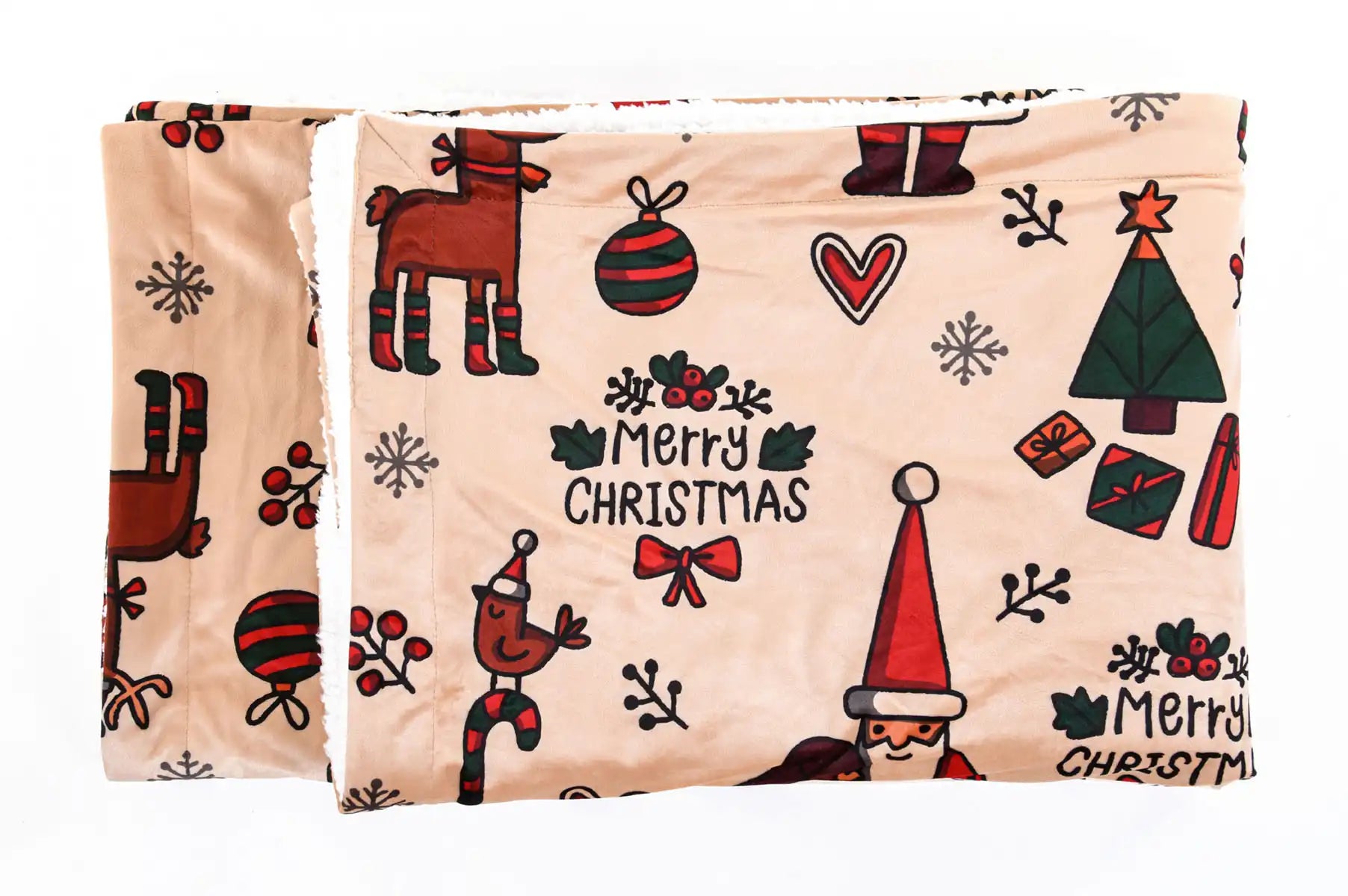 بطانية عيد الكريسماس ميكروفيبر/شيربا 130 × 180 سم