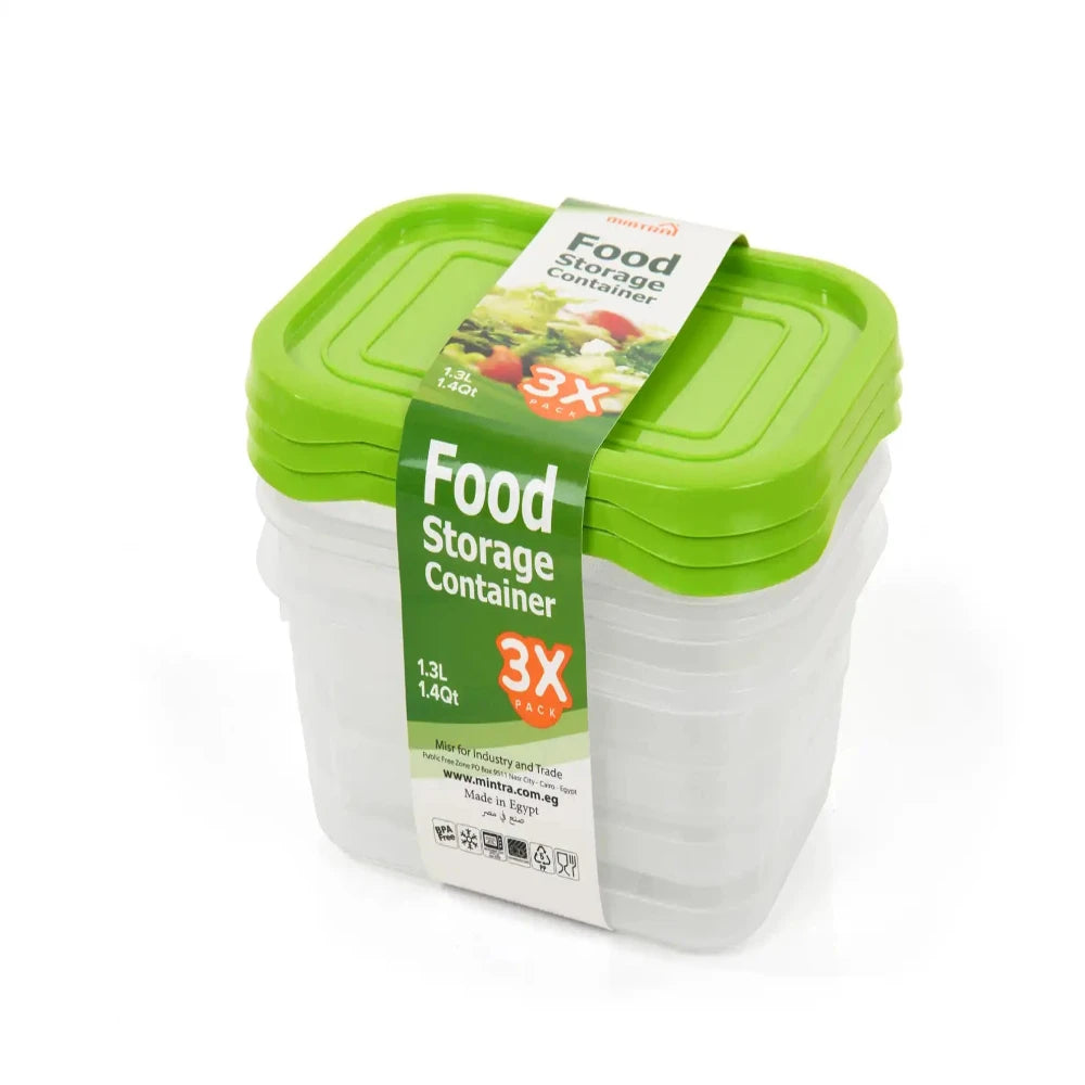صورة منتج Mintra Fridge 1.3L Storage Container (pack of 3) Green
