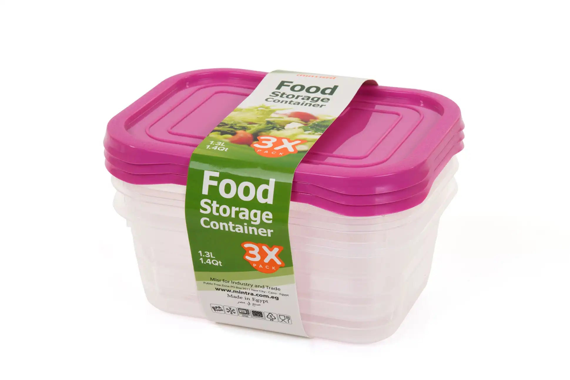 Fridge 1.3L Storage Container (pack of 3)