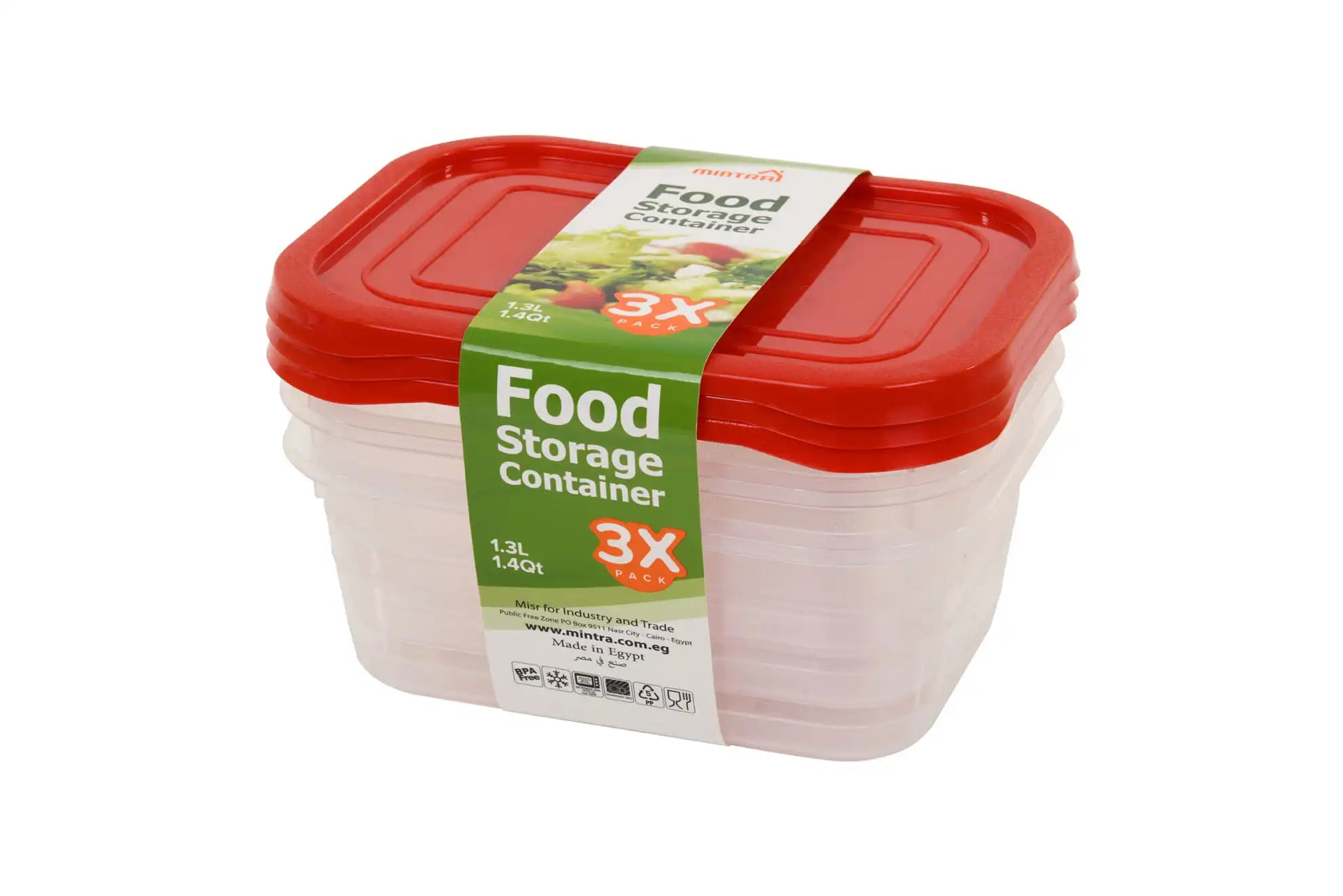 Fridge 1.3L Storage Container (pack of 3)
