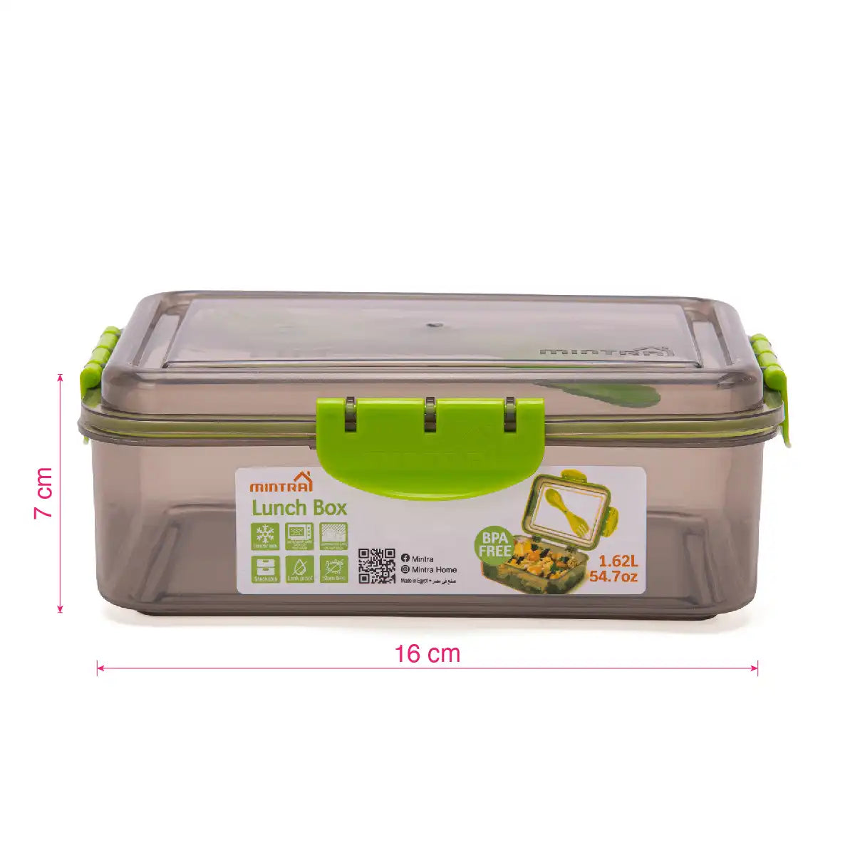 1.6 L Lunch Box with Lock (with Fork & Spoon)