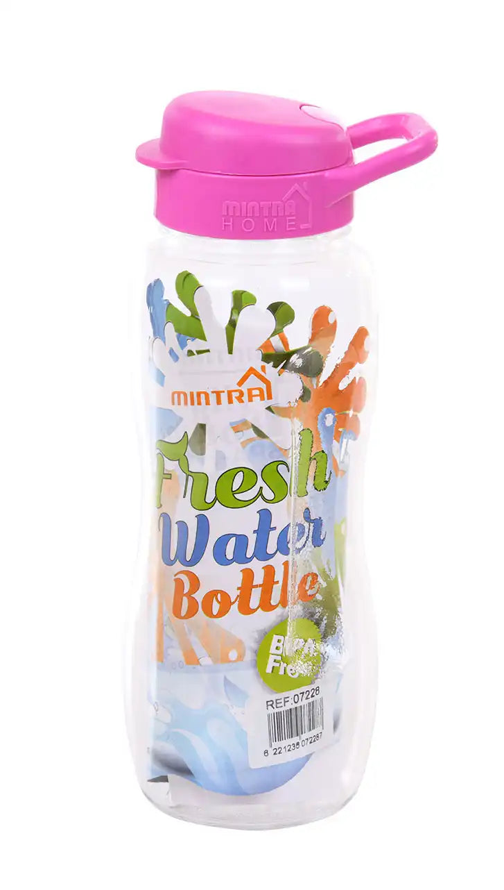صورة منتج Mintra 650 ml Transparent Water Bottle Pink