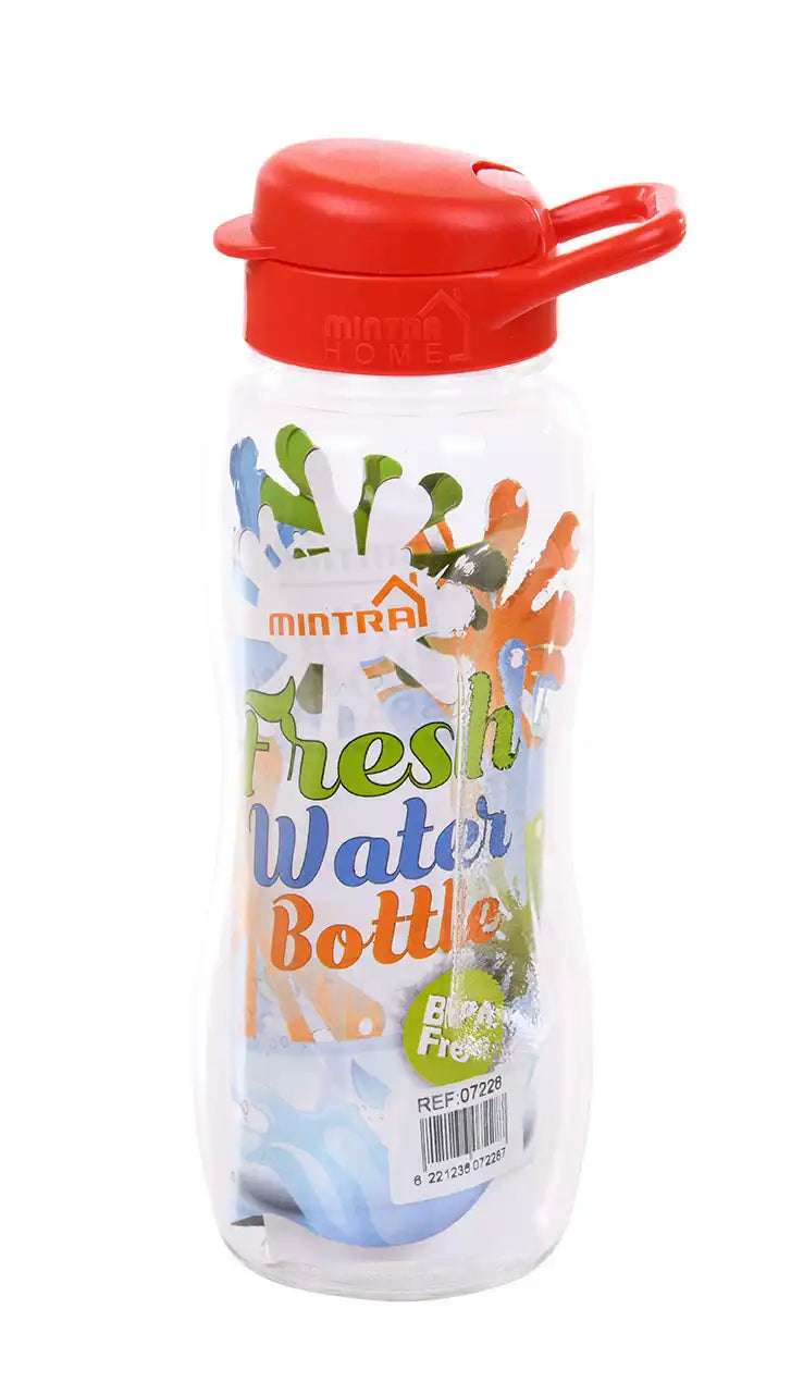 صورة منتج Mintra 650 ml Transparent Water Bottle Red