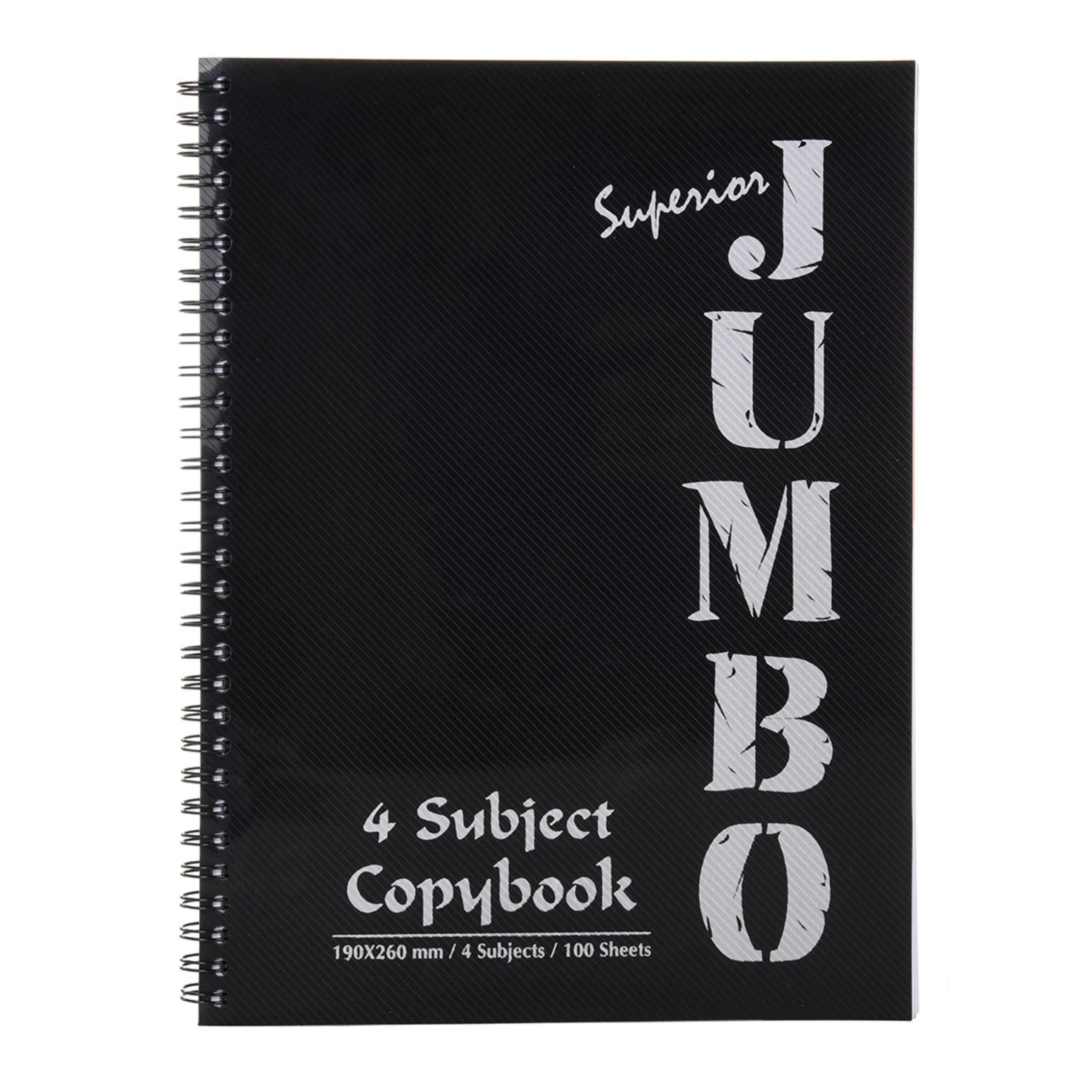 كشكول ملاحظات جامبو مقاس A4 باللون الأسود ( 3، 5 موضوعات )