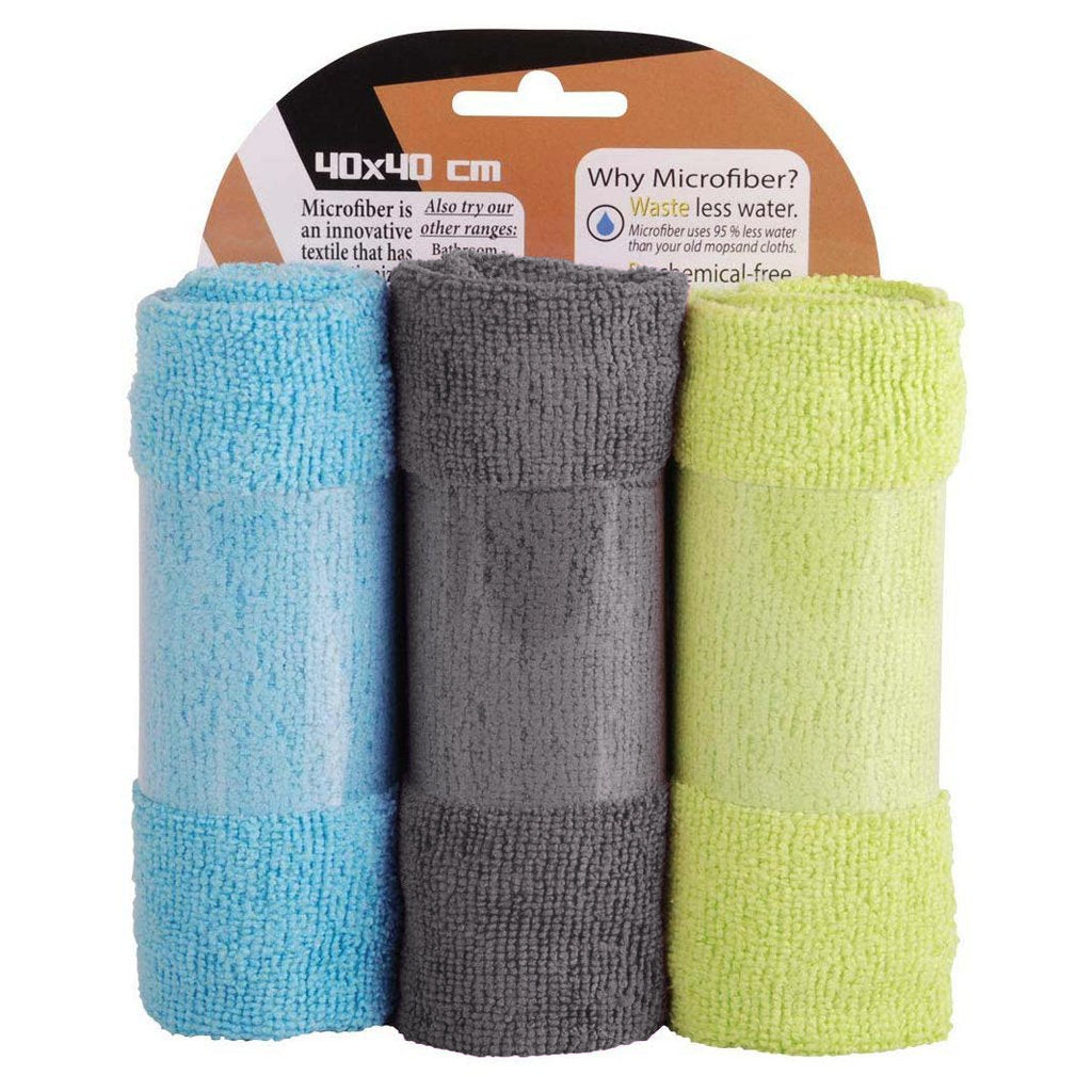 صورة منتج Mintra Pack of 3 Terry Microfiber Towel Blue - Yellow - Grey