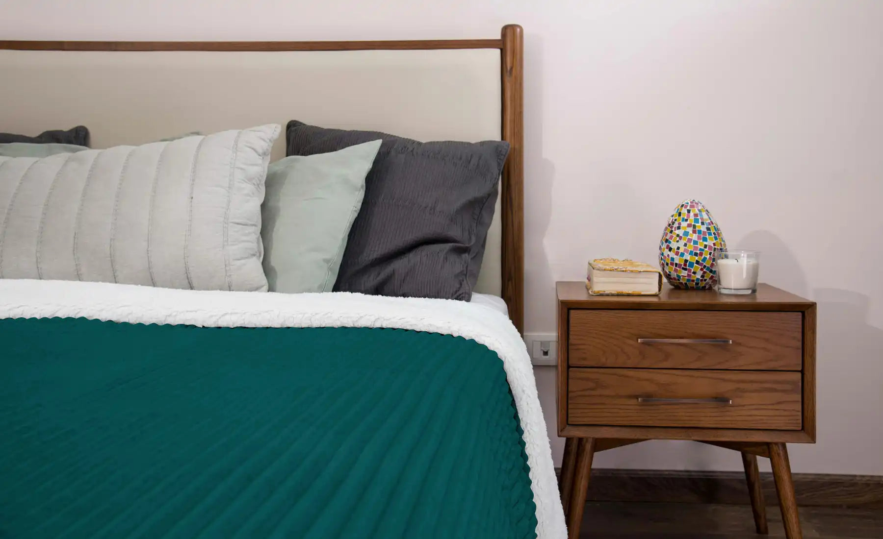 بطانية مخططة من المايكروفايبر/الشيربا مزدوجة الجوانب (220 × 240)