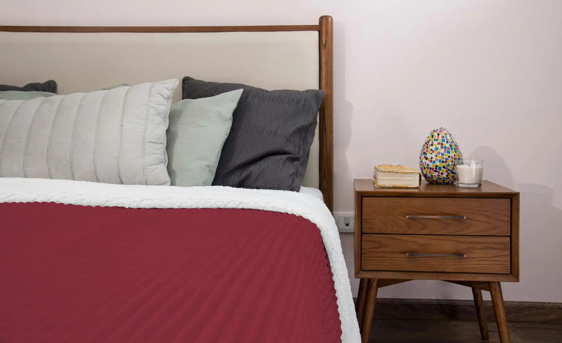 بطانية مخططة من المايكروفايبر/الشيربا مزدوجة الجوانب (220 × 240)